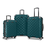Kenneth Cole REACTION Diamond Tower Collection Lightweight Hardside Expandable 8-Wheel Spinner Travel Luggage, Deep Teal, 3-Piece Set (20