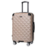 Kenneth Cole REACTION Diamond Tower Collection Lightweight Hardside Expandable 8 - Wheel Spinner Travel Luggage, Rose Champagne, 24 - Inch Checked