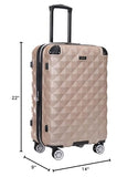 Kenneth Cole REACTION Diamond Tower Collection Lightweight Hardside Expandable 8 - Wheel Spinner Travel Luggage, Rose Champagne, 24 - Inch Checked
