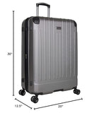 Kenneth Cole Reaction Flying Axis 28" Hardside Expandable 8 - Wheel Spinner Check - Size Luggage, Silver