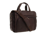 Kenneth Cole Reaction Full - Grain Colombian Leather Briefcase Expandable RFID 15.6" Laptop Computer Business Portfolio Shoulder Bag, Brown