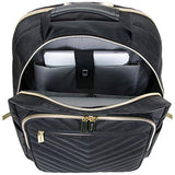 Kenneth Cole REACTION Madison Square Lightweight Hardside Chevron Expandable Spinner Luggage, Black, 2 - Piece (20" Carry On + Backpack)