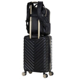 Kenneth Cole REACTION Madison Square Lightweight Hardside Chevron Expandable Spinner Luggage, Black, 2 - Piece (20" Carry On + Backpack)