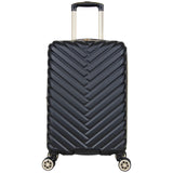 Kenneth Cole REACTION Madison Square Lightweight Hardside Chevron Expandable Spinner Luggage, Black, 2 - Piece (20" Carry On + Backpack)