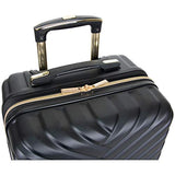 Kenneth Cole REACTION Madison Square Lightweight Hardside Chevron Expandable Spinner Luggage, Black, 2 - Piece (20" Carry On + Backpack)