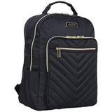 Kenneth Cole REACTION Madison Square Lightweight Hardside Chevron Expandable Spinner Luggage, Black, 2 - Piece (20" Carry On + Backpack)