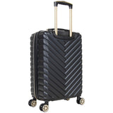 Kenneth Cole REACTION Madison Square Lightweight Hardside Chevron Expandable Spinner Luggage, Black, 2 - Piece (20" Carry On + Backpack)