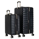 Kenneth Cole REACTION Madison Square Lightweight Hardside Chevron Expandable Spinner Luggage, Black, 2 - Piece Set (20" & 28")