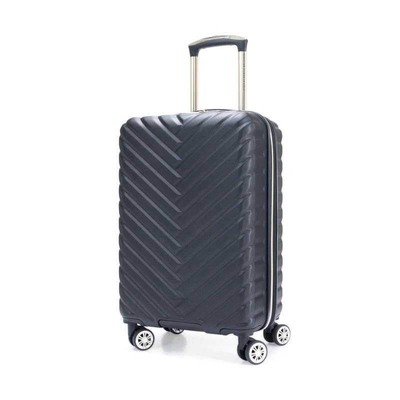 Kenneth Cole REACTION Madison Square Lightweight Hardside Chevron Expandable Spinner Luggage, Black, 20 - Inch Carry On