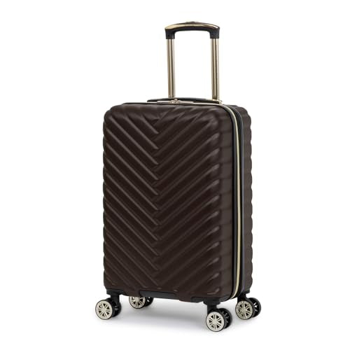 Kenneth Cole REACTION Madison Square Lightweight Hardside Chevron Expandable Spinner Luggage, Chocolate Brown, 2-Piece (20" Carry On + Sophie Backpack)