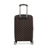 Kenneth Cole REACTION Madison Square Lightweight Hardside Chevron Expandable Spinner Luggage, Chocolate Brown, 20 - Inch Checked