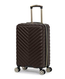 Kenneth Cole REACTION Madison Square Lightweight Hardside Chevron Expandable Spinner Luggage, Chocolate Brown, 20 - Inch Checked
