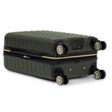 Kenneth Cole REACTION Madison Square Lightweight Hardside Chevron Expandable Spinner Luggage, Olive, 2 - Piece (20" Carry On + Sophie Backpack)