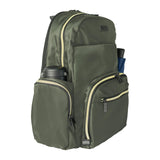 Kenneth Cole REACTION Madison Square Lightweight Hardside Chevron Expandable Spinner Luggage, Olive, 2 - Piece (20" Carry On + Sophie Backpack)