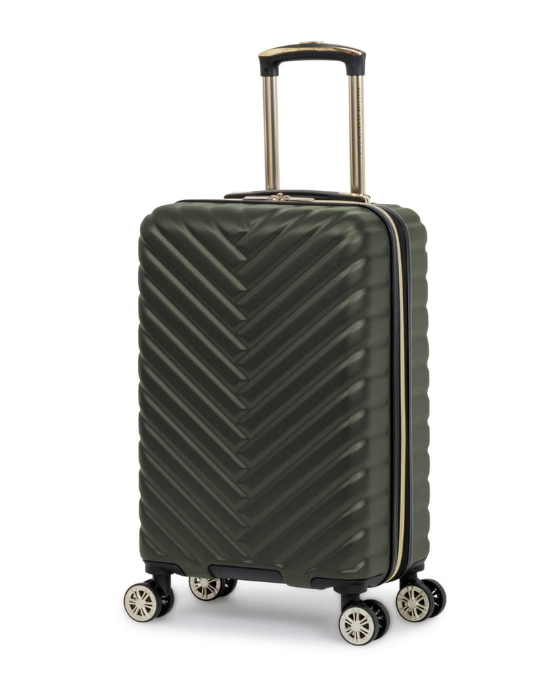 Kenneth Cole REACTION Madison Square Lightweight Hardside Chevron Expandable Spinner Luggage, Olive, 20 - Inch Checked