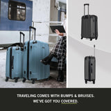 Kenneth Cole REACTION Out of Bounds Lightweight Hardshell 4 - Wheel Spinner Luggage, Charcoal, 3 - Piece Set (20", 24", & 28")