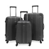 Kenneth Cole REACTION Out of Bounds Lightweight Hardshell 4 - Wheel Spinner Luggage, Charcoal, 3 - Piece Set (20", 24", & 28")