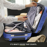 Kenneth Cole REACTION Out of Bounds Lightweight Hardshell 4 - Wheel Spinner Luggage, Cobalt Blue, 24 - Inch Checked