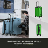 Kenneth Cole REACTION Out of Bounds Lightweight Hardshell 4 - Wheel Spinner Luggage, Kelly Green, 2 - Piece Set (20" & 28")