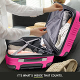 Kenneth Cole REACTION Out of Bounds Lightweight Hardshell 4 - Wheel Spinner Luggage, Magenta, 24 - Inch Checked