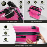 Kenneth Cole REACTION Out of Bounds Lightweight Hardshell 4 - Wheel Spinner Luggage, Magenta, 24 - Inch Checked