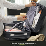 Kenneth Cole REACTION Out of Bounds Lightweight Hardshell 4 - Wheel Spinner Luggage, Midnight Black, 24 - Inch Checked
