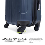 Kenneth Cole REACTION Out of Bounds Lightweight Hardshell 4 - Wheel Spinner Luggage, Naval, 2 - Piece Set (20" & 28")
