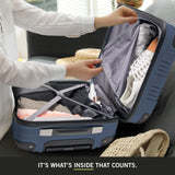 Kenneth Cole REACTION Out of Bounds Lightweight Hardshell 4 - Wheel Spinner Luggage, Naval, 2 - Piece Set (20" & 28")