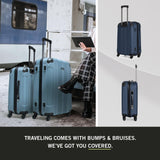 Kenneth Cole REACTION Out of Bounds Lightweight Hardshell 4 - Wheel Spinner Luggage, Naval, 2 - Piece Set (20" & 28")