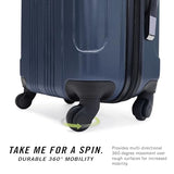 Kenneth Cole REACTION Out of Bounds Lightweight Hardshell 4-Wheel Spinner Luggage, Naval, 24-Inch Checked