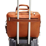 Kenneth Cole REACTION Out Of The Bag Manhattan Colombian Leather RFID 15.6" Laptop Briefcase, Cognac