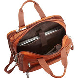 Kenneth Cole REACTION Out Of The Bag Manhattan Colombian Leather RFID 15.6" Laptop Briefcase, Cognac
