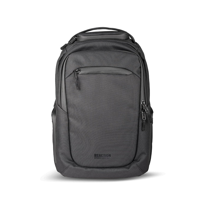 Kenneth Cole REACTION Parker Polyester Abrasion - Resistant Travel 17" Laptop Backpack with Removable Laptop Sleeve, Black