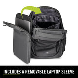 Kenneth Cole REACTION Parker Polyester Abrasion - Resistant Travel 17" Laptop Backpack with Removable Laptop Sleeve, Black