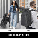 Kenneth Cole REACTION Parker Polyester Abrasion - Resistant Travel 17" Laptop Backpack with Removable Laptop Sleeve, Black