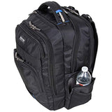 Kenneth Cole Reaction ProTec Business Travel Backpack Triple Compartment 17” Laptop Computer RFID Work, School, & Travel Bookbag, Black