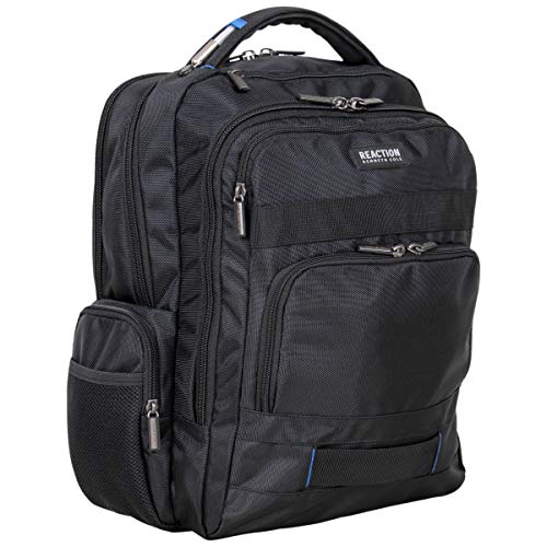 Kenneth Cole Reaction ProTec Business Travel Backpack Triple Compartment 17” Laptop Computer RFID Work, School, & Travel Bookbag, Black | Backpacks4Less
