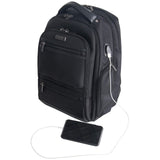 Kenneth Cole Reaction ProTec Travel Business Backpack 17" Laptop Computer TSA Checkpoint - Friendly Bookbag With USB Port, Black