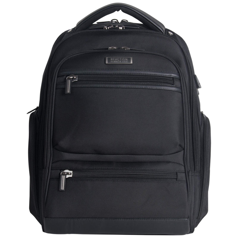 Kenneth Cole Reaction ProTec Travel Business Backpack 17" Laptop Computer TSA Checkpoint - Friendly Bookbag With USB Port, Black