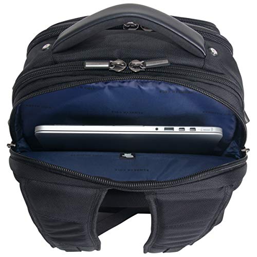 Kenneth Cole Reaction ProTec Travel Business Backpack 17" Laptop Computer TSA Checkpoint - Friendly Bookbag With USB Port, Black