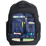 Kenneth Cole Reaction ProTec Travel Business Backpack 17" Laptop Computer TSA Checkpoint - Friendly Bookbag With USB Port, Black