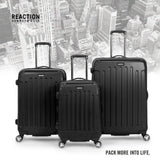 Kenneth Cole REACTION Renegade Luggage Expandable 8 - Wheel Spinner Lightweight Hardside Suitcase, Black, 3 - Piece Set (20"/24"/28")