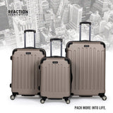 Kenneth Cole REACTION Renegade Luggage Expandable 8 - Wheel Spinner Lightweight Hardside Suitcase, Champagne, 20 - Inch Carry On