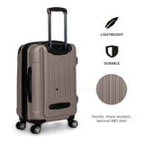 Kenneth Cole REACTION Renegade Luggage Expandable 8 - Wheel Spinner Lightweight Hardside Suitcase, Champagne, 20 - Inch Carry On