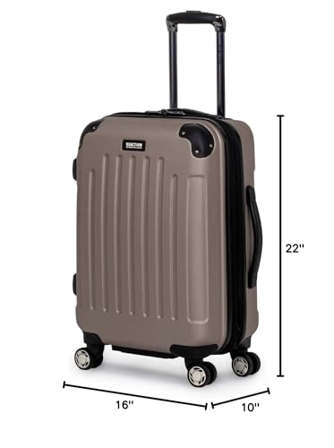 Kenneth Cole REACTION Renegade Luggage Expandable 8 - Wheel Spinner Lightweight Hardside Suitcase, Champagne, 20 - Inch Carry On