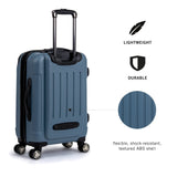 Kenneth Cole REACTION Renegade Luggage Expandable 8 - Wheel Spinner Lightweight Hardside Suitcase, Granite Blue, 24 - Inch Checked