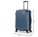 Kenneth Cole REACTION Renegade Luggage Expandable 8 - Wheel Spinner Lightweight Hardside Suitcase, Granite Blue, 24 - Inch Checked