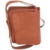 KENNETH COLE REACTION Risky Business Full-Grain Colombian Leather Crossbody Case & Tablet Day, Cognac, 15.6" Laptop Messenger Bag