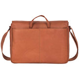 KENNETH COLE REACTION Risky Business Full-Grain Colombian Leather Crossbody Case & Tablet Day, Cognac, 15.6" Laptop Messenger Bag
