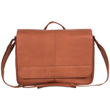 KENNETH COLE REACTION Risky Business Full-Grain Colombian Leather Crossbody Case & Tablet Day, Cognac, 15.6